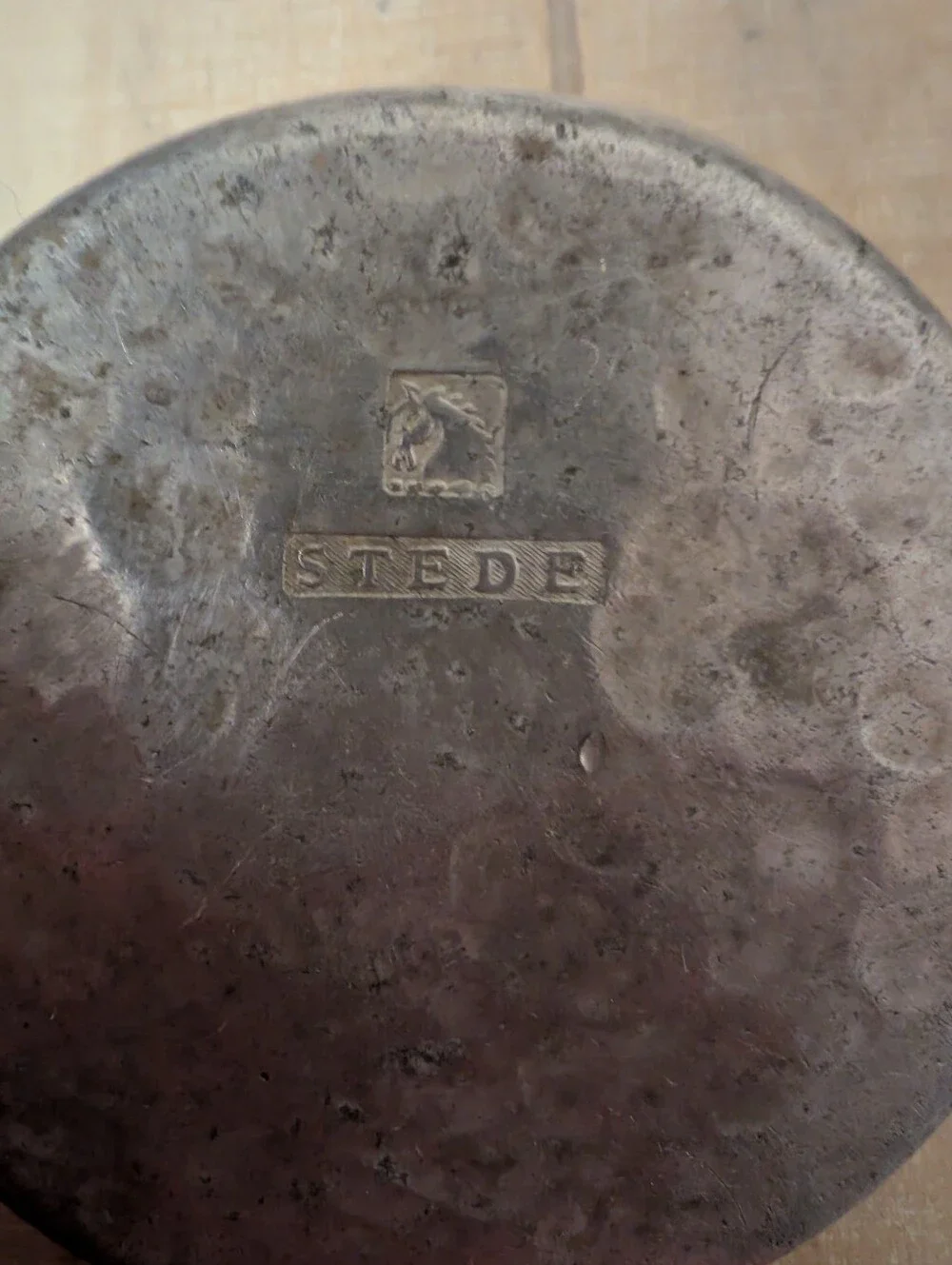 Vintage MCM Stede Hammered Pewter Floral Coaster